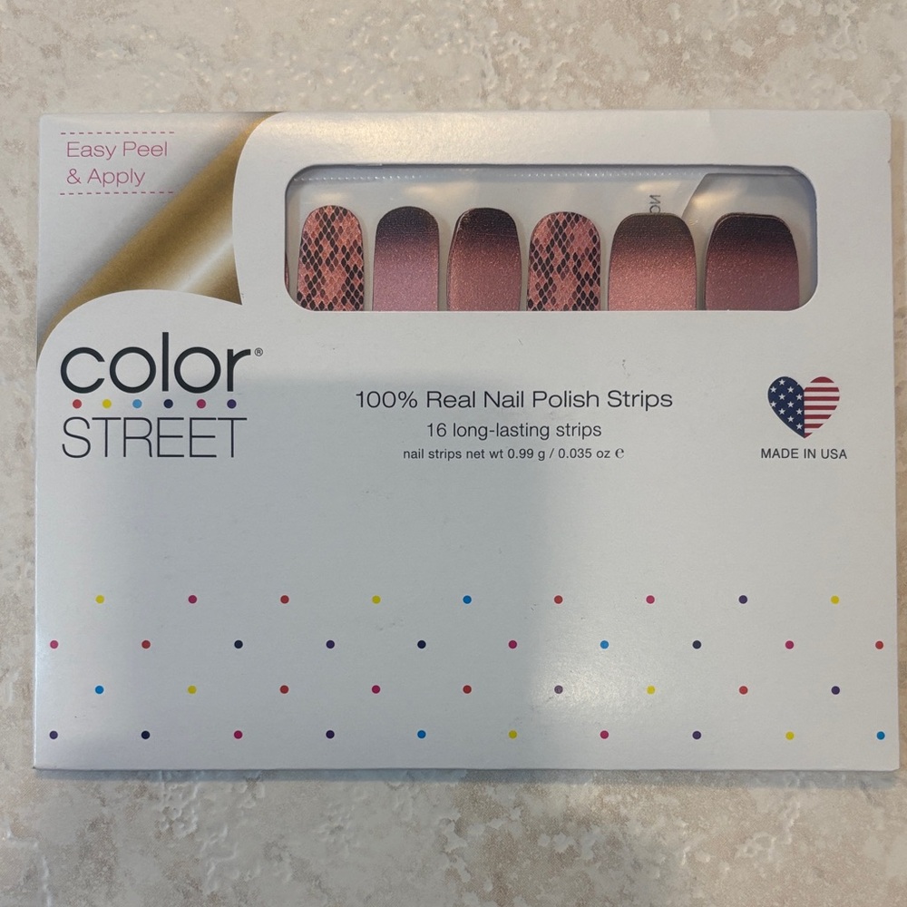 Color Street Blush and Black Nail Strips